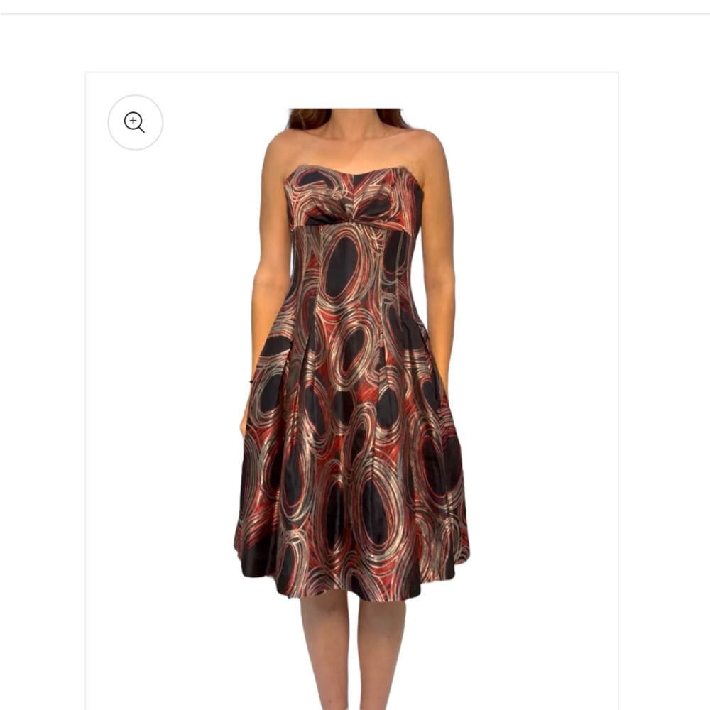 Vintage Carolina Herrera Black and Red A-Line Dress